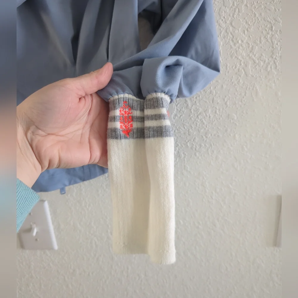 NEW Free People Movement SOCK IT TO ME Layer Corset Hoodie Top in Blue Xs L $148 - Picture 7 of 10